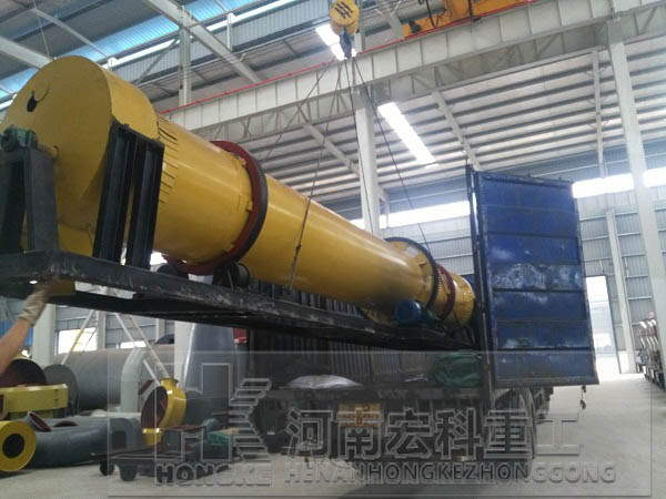 河南商丘的客戶，您采購的Ф1200×8m雞糞烘干機(jī)已發(fā)出